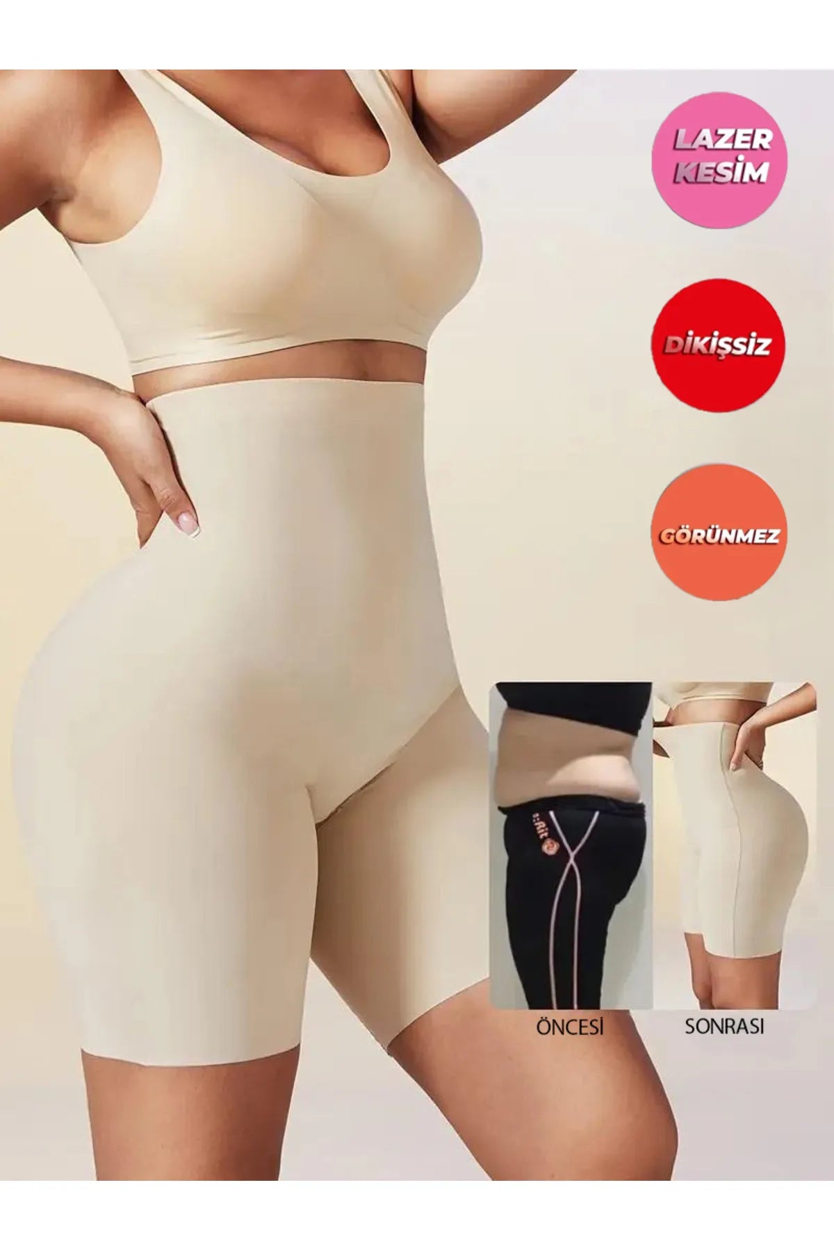 Lazer Kesim Şort Korse